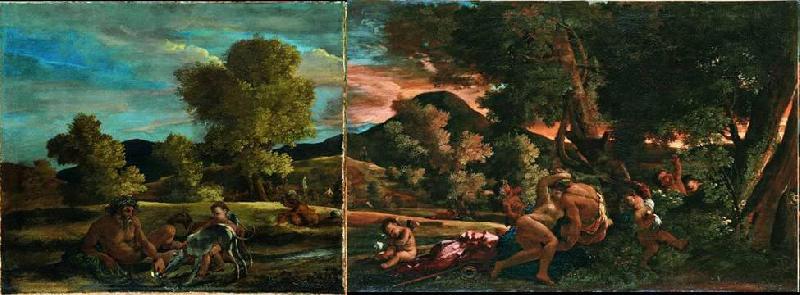 Nicolas Poussin Vue de Grottaferrata avec Venus, Adonis et une divinite fluviale